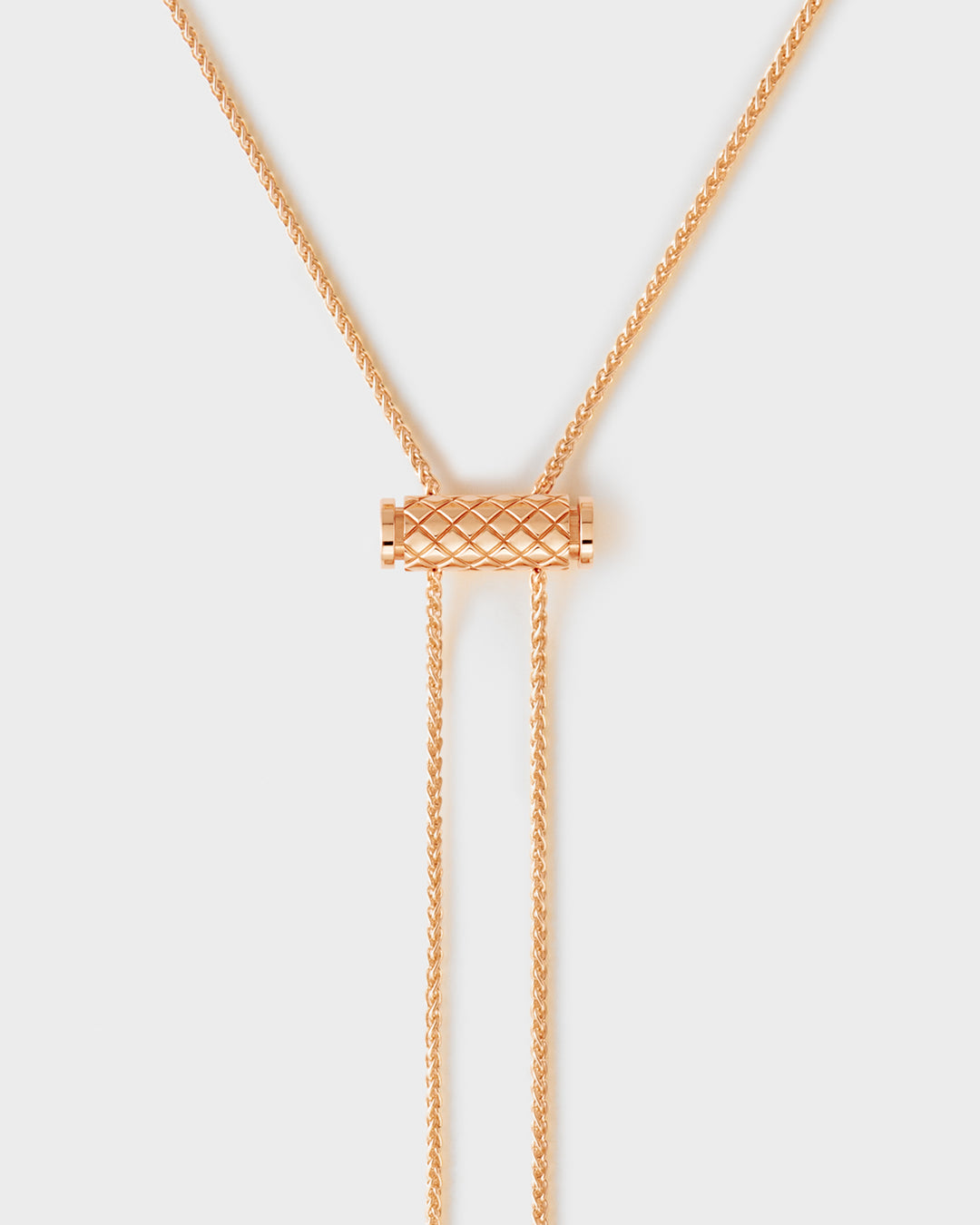 Gold Latch Pendant on GM Chain in Rose Gold