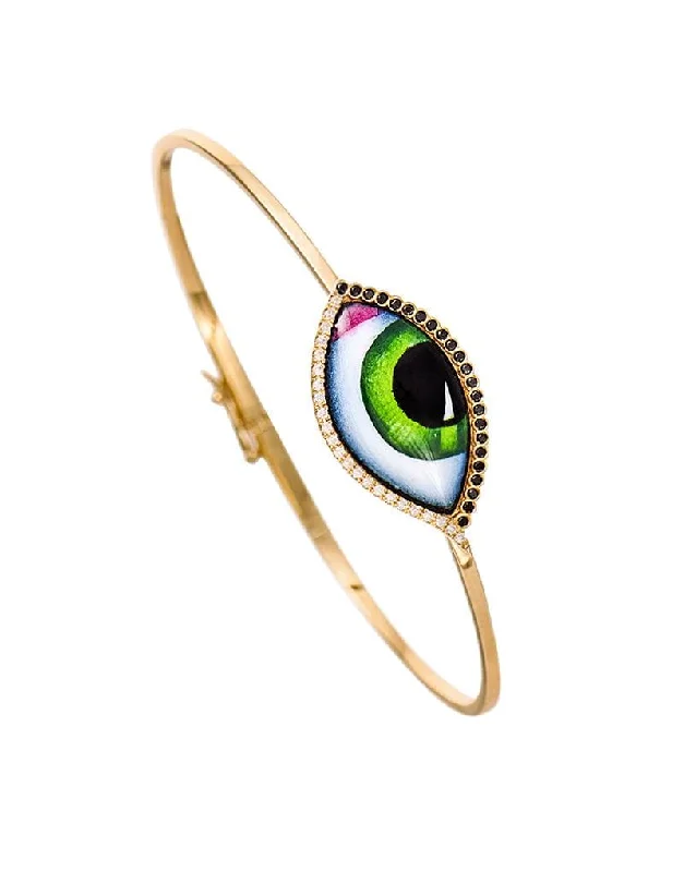 Grand Vert Green Eye Diamond Bangle