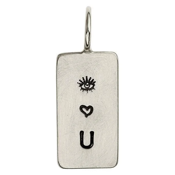 HEATHER B. MOORE Sterling Silver "I Love You" ID Tag Charm