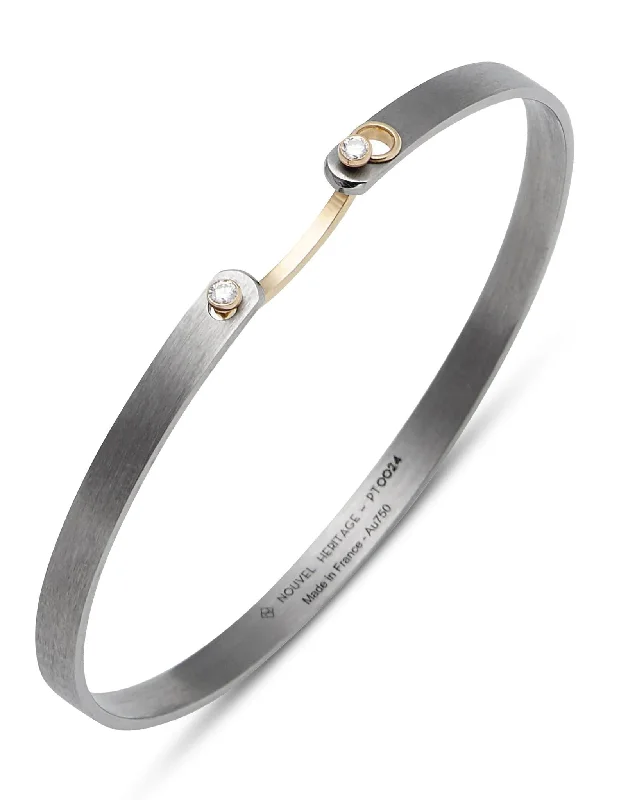 Hers Titanium Mood Bangle - Yellow Gold