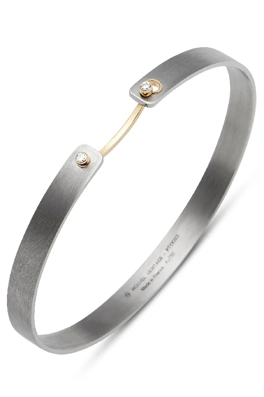 His Titanium Mood Bangle - Yellow Gold