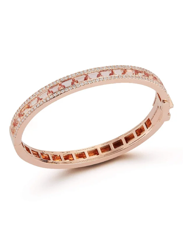 Imperial Topaz & Champagne Diamond Origami Bangle