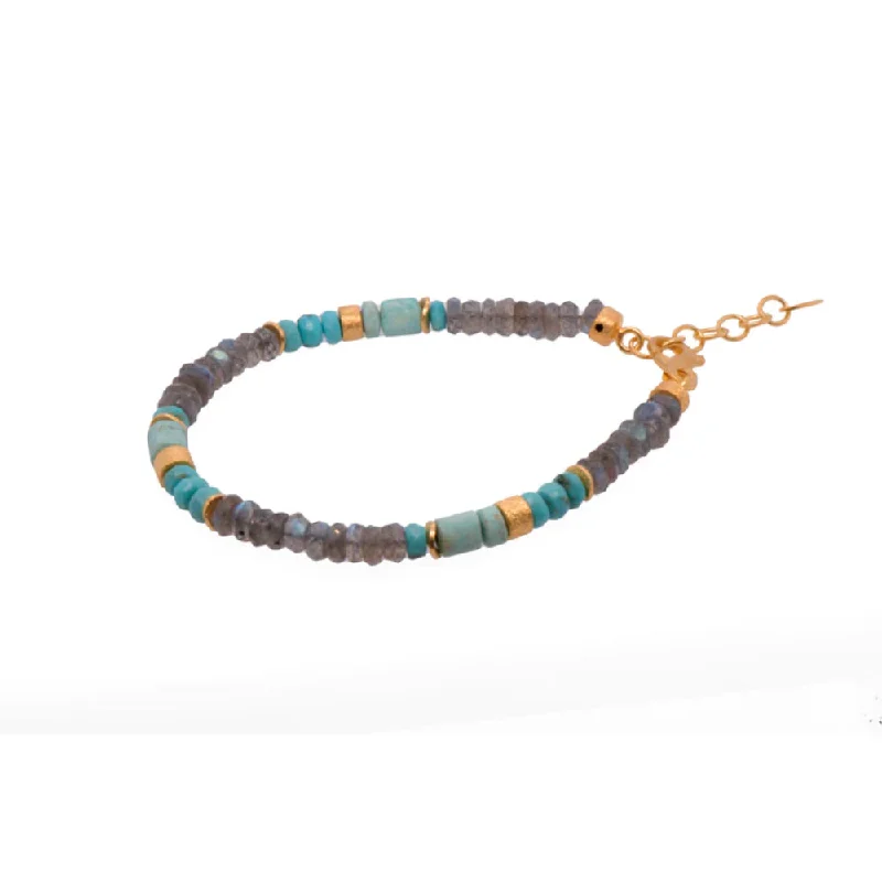 Joyla Labradorite and Turquoise Bracelet