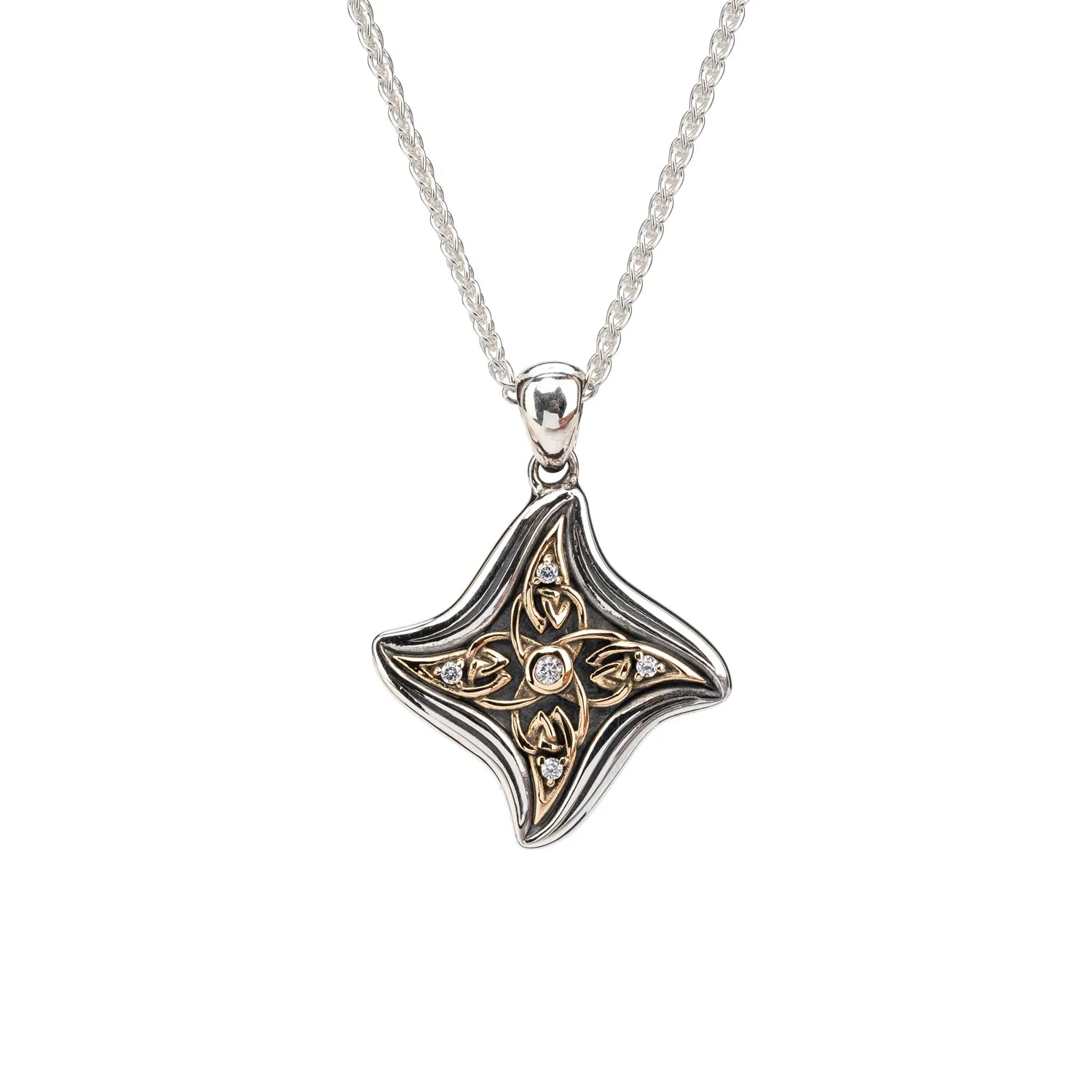 Keith Jack Sterling Silver + 10k CZ Celestial Star Pendant