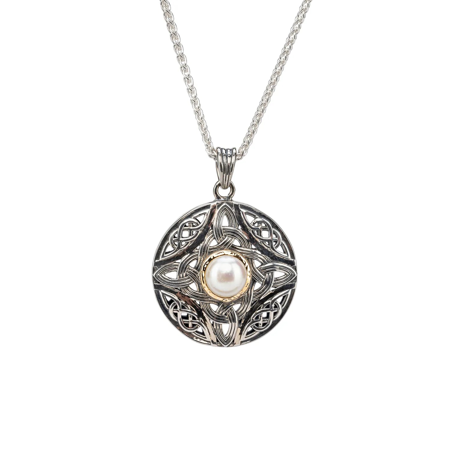 Keith Jack Sterling Silver + 10k Fresh Water Pearl Round Aphrodite Pendant