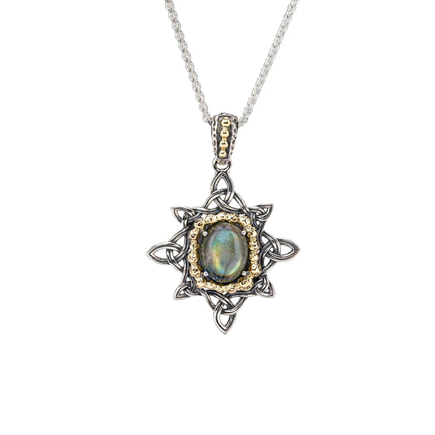 Keith Jack Sterling Silver + 10k Labradorite Celestial Pendant