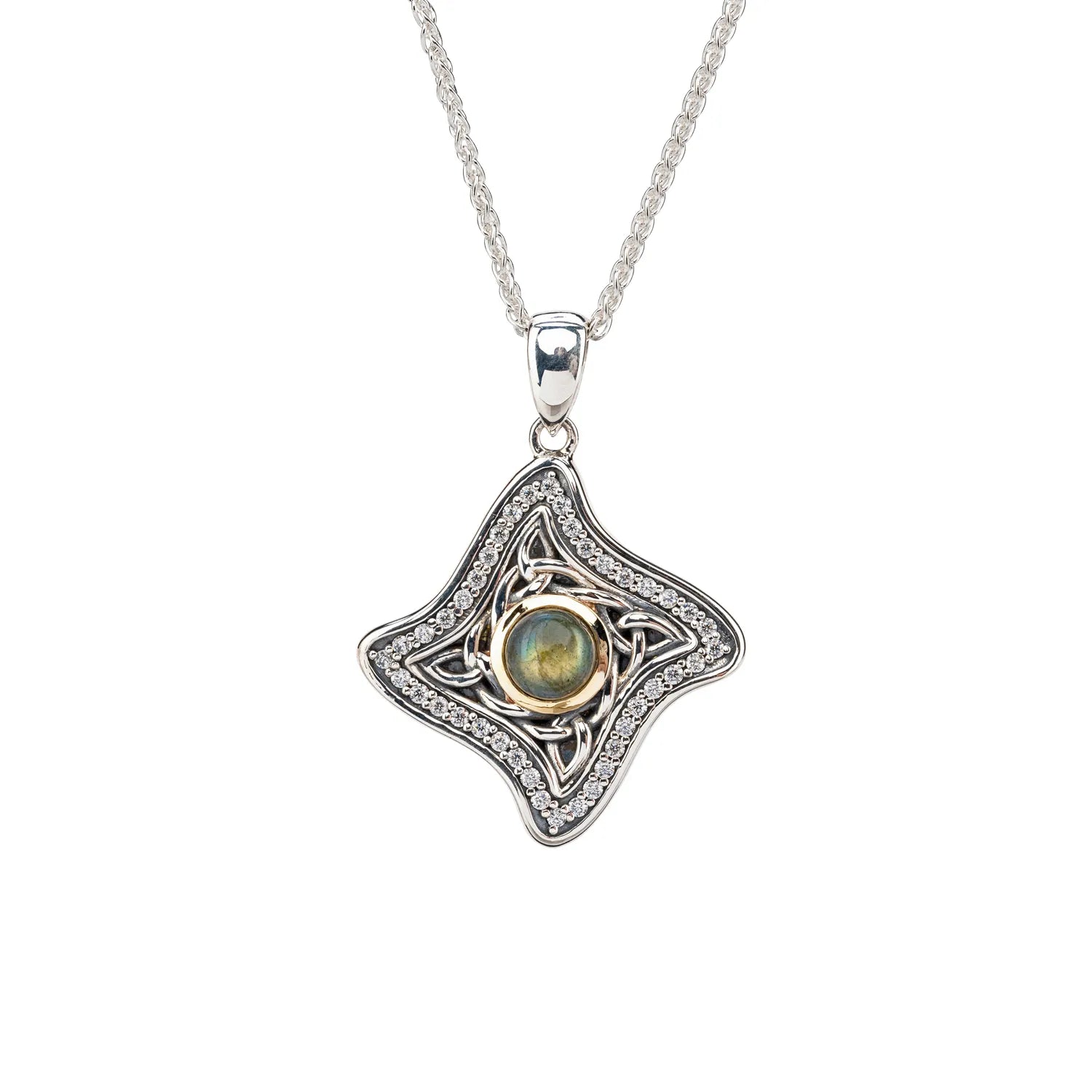 Keith Jack Sterling Silver + 10k Labradorite & CZ Celestial Star Pendant