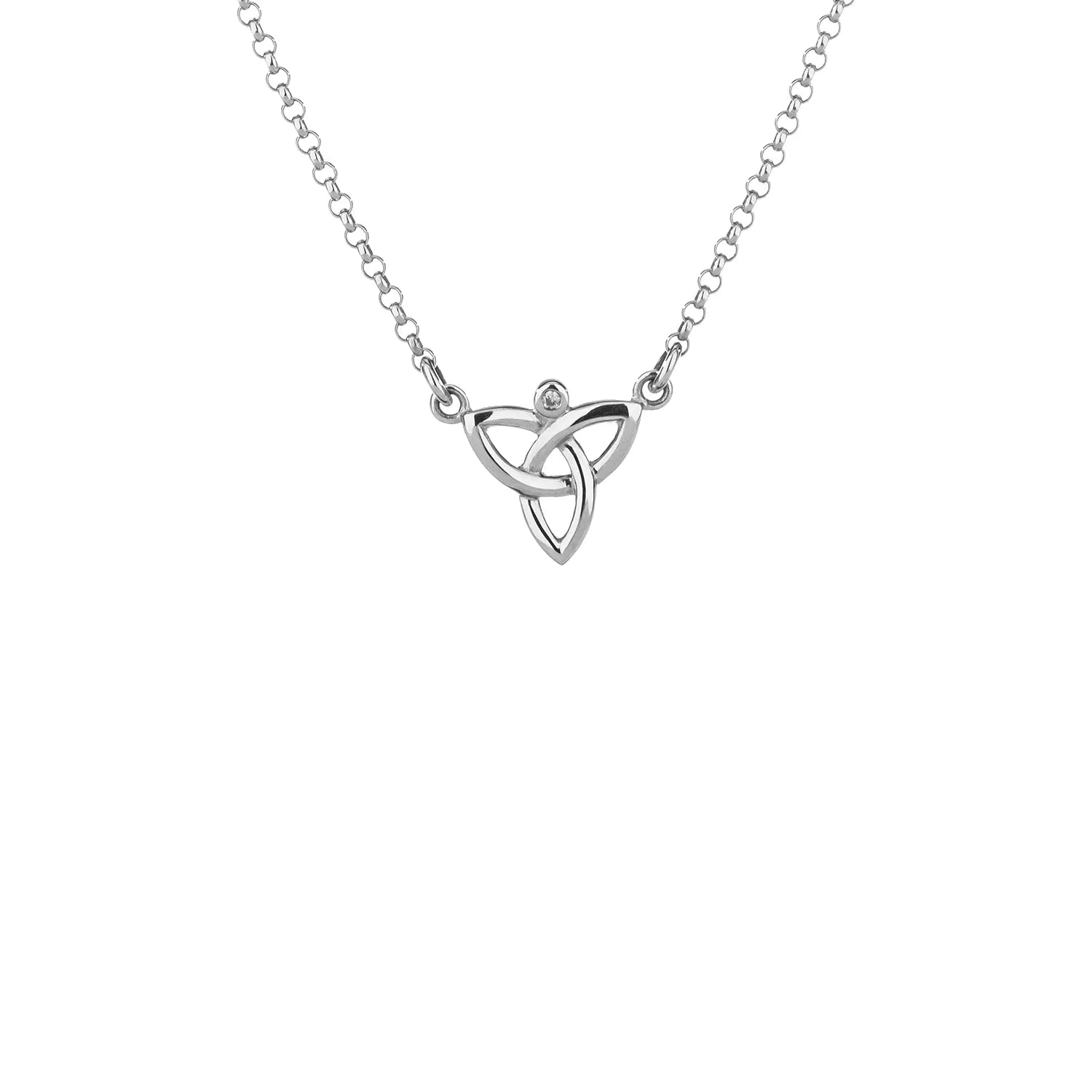 Keith Jack Sterling Silver + Diamond Trinity Necklet