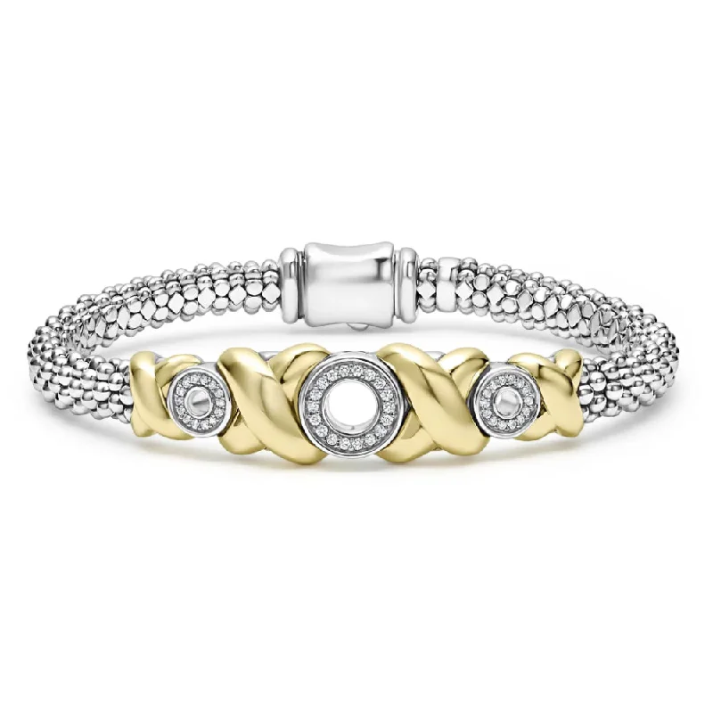 Lagos Embrace 18k Gold XO Diamond Bracelet, 6mm