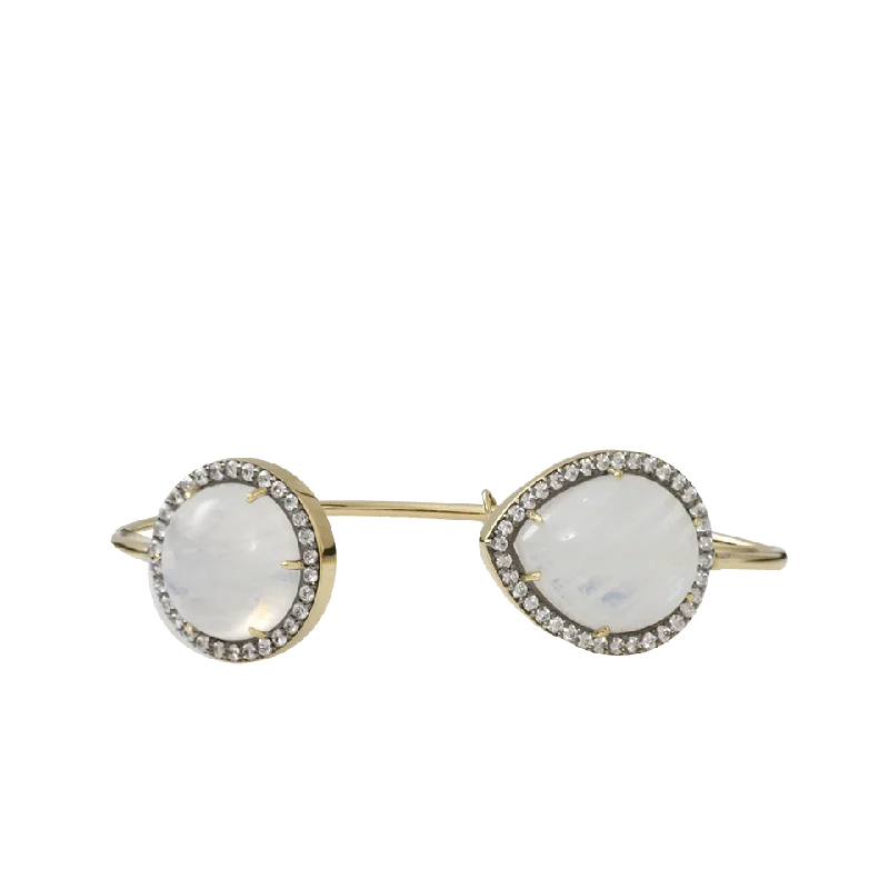 Large Round And Pear Shape Moonstone Bangle