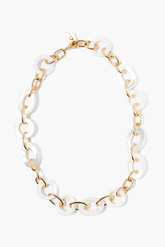 Mariner Chain Link Necklace White MOP