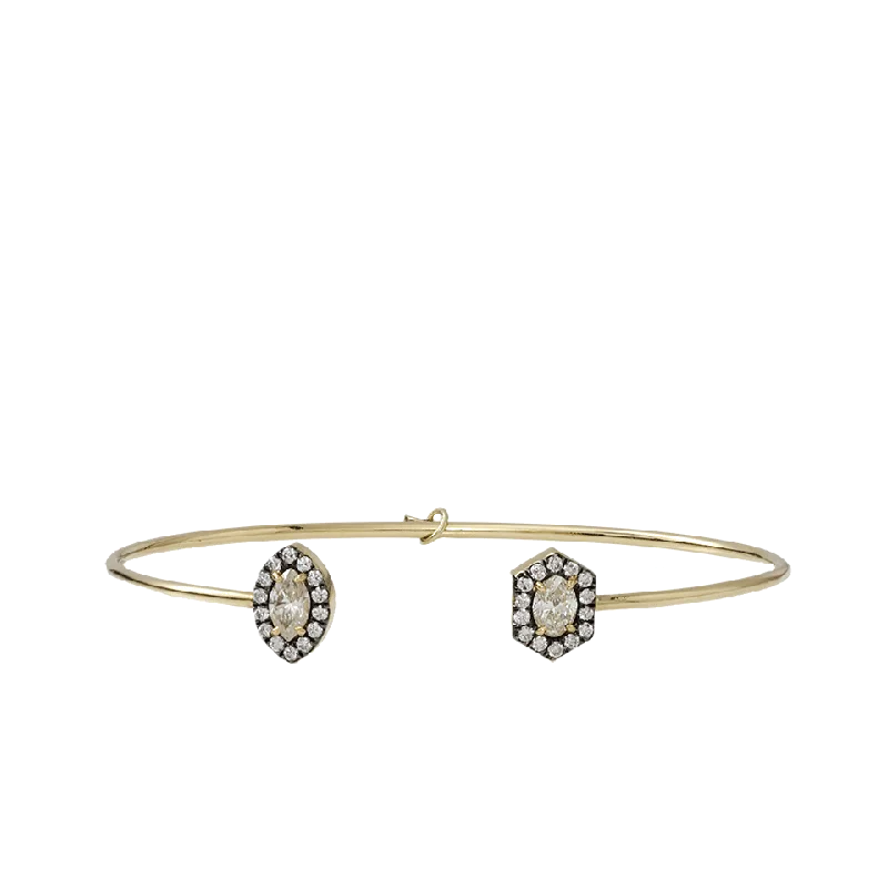 Marquis And Oval Shape Diamond Bangle