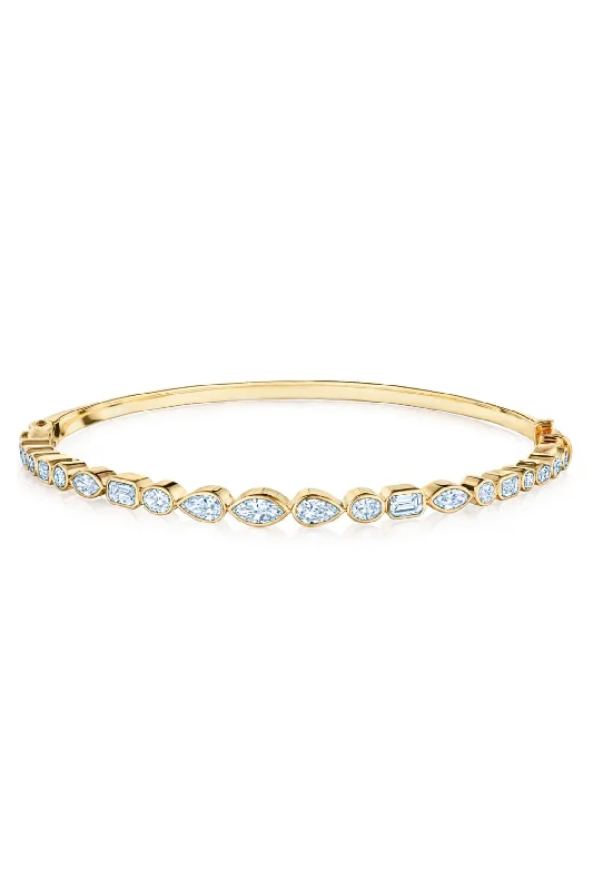 Mixed Shape Diamond Bangle