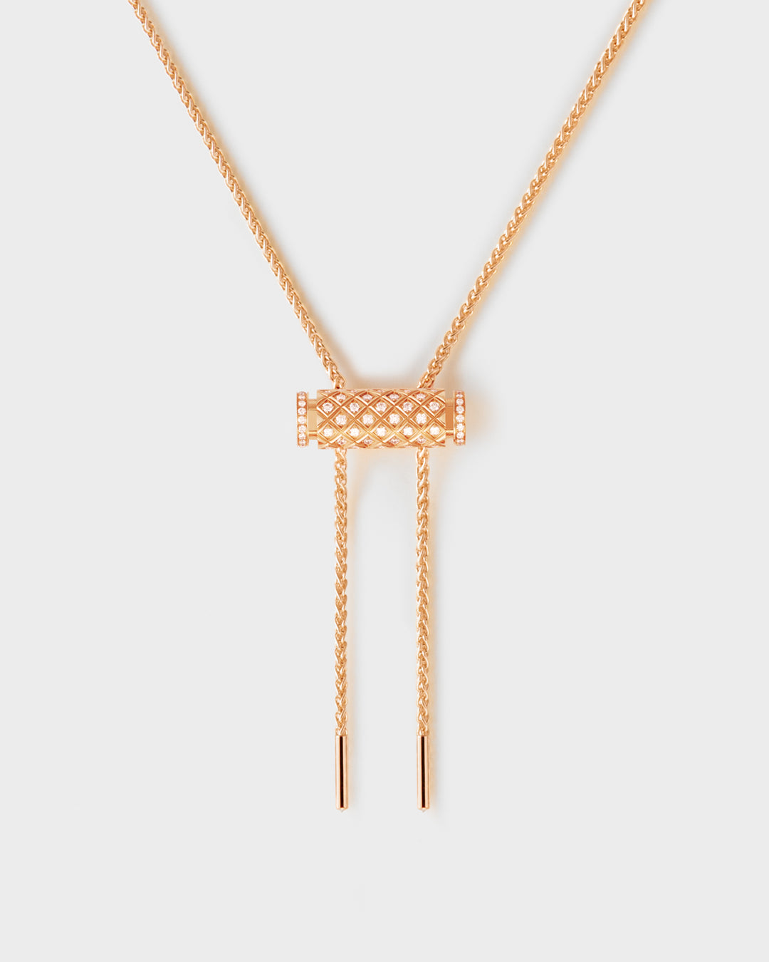 Diamond Latch Pendant on MM Chain in Rose Gold