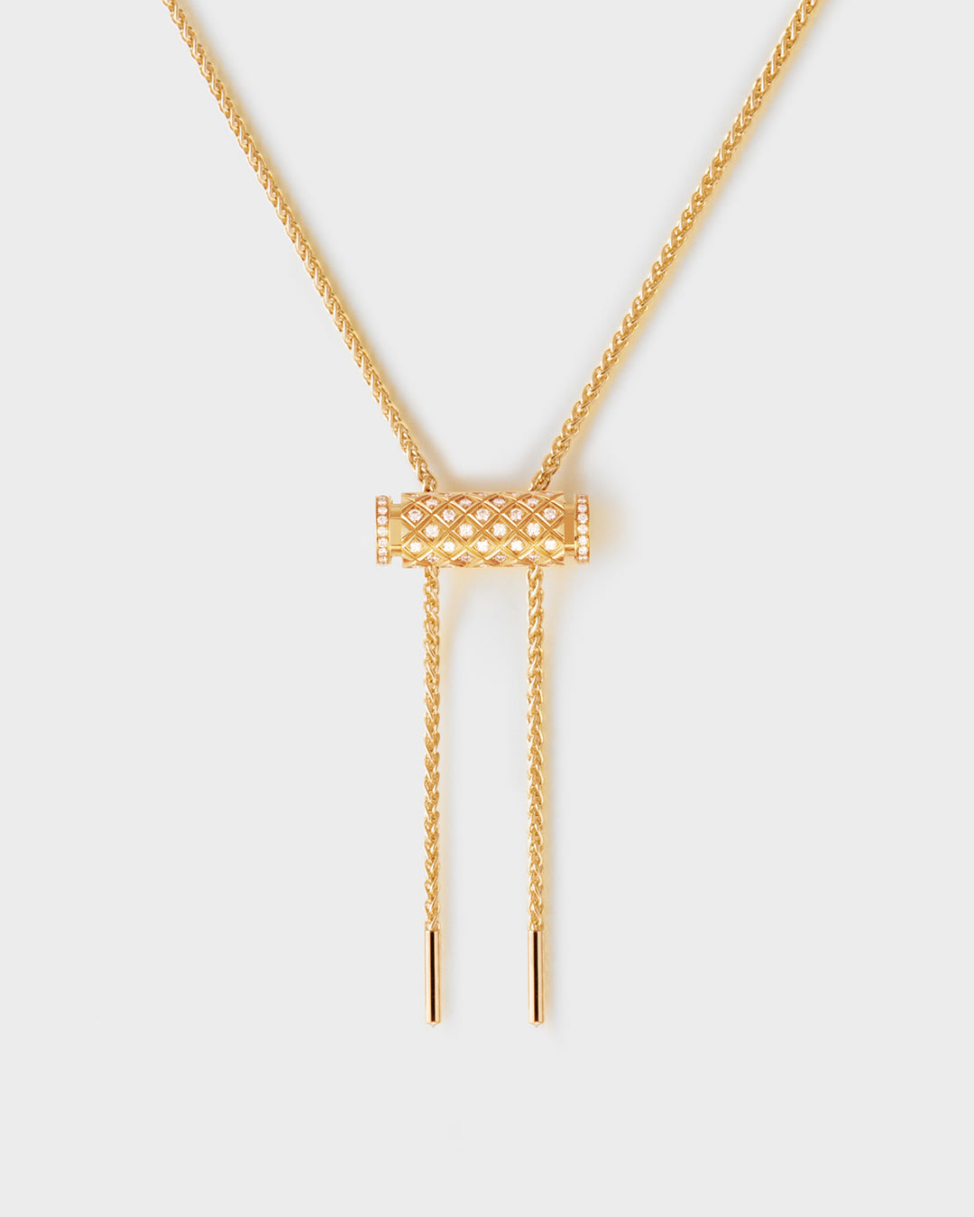 Diamond Latch Pendant on MM Chain in Yellow Gold