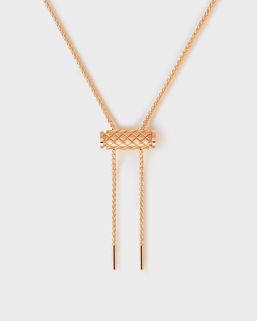 Gold Latch Pendant on MM Chain in Rose Gold