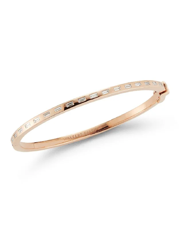 Ottoline Diamond Baguette Hinged Bangle