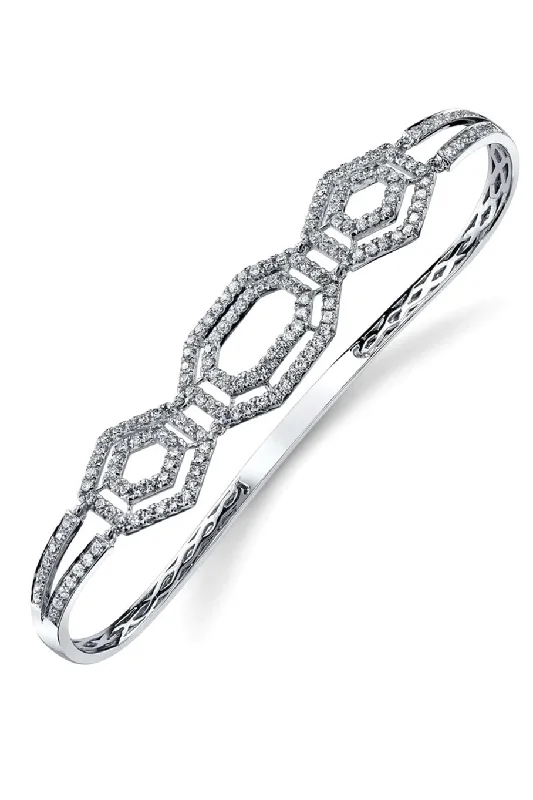 Pave Diamond Hexagon Bangle