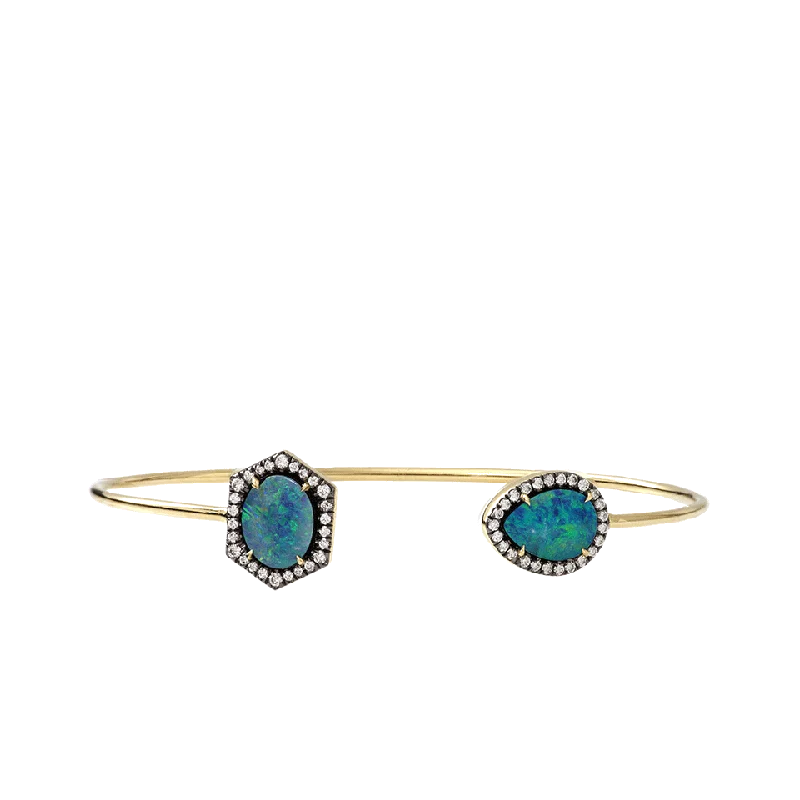 Pear And Oval Shape Opal Bangle