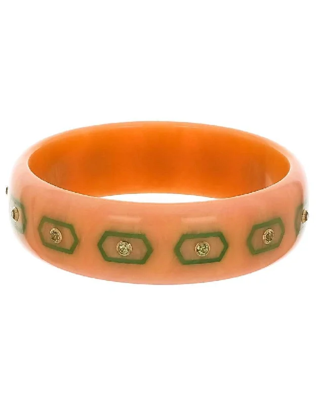 Peridot Peach Bakelite Bangle