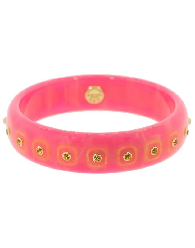 Pink and Yellow Citrine Bakelite Bangle