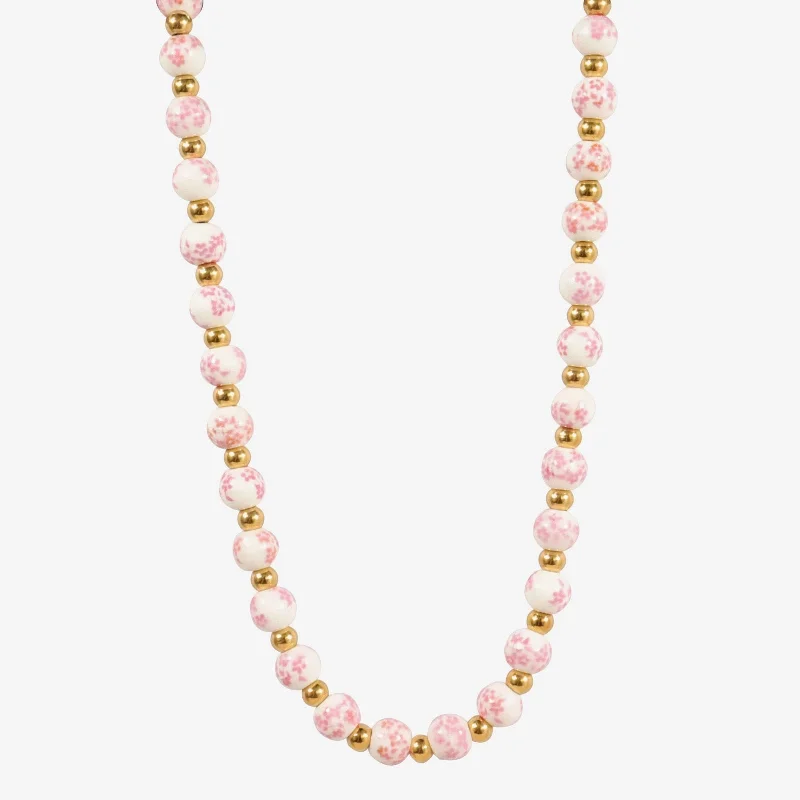 Pink European Bead Necklace