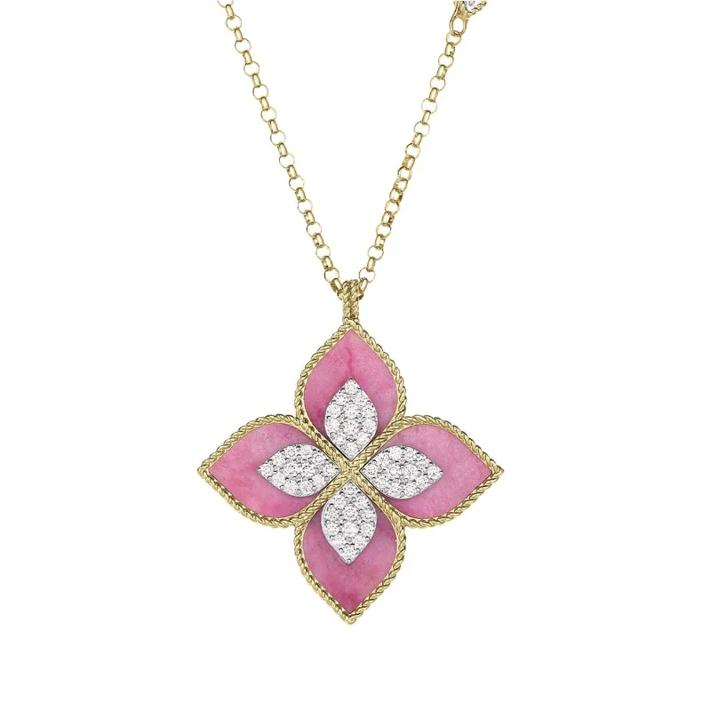 ROBERTO COIN Princess Flower Rhodolite Pendant