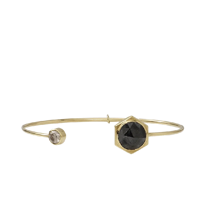 Rose Cut Black Diamond Bangle