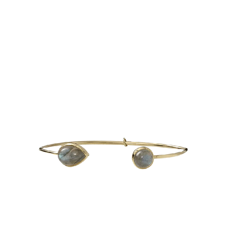 Round And Pear Shape Labradorite Bangle