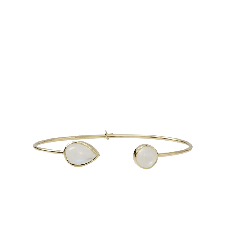 Round And Pear Shape Moonstone Bangle