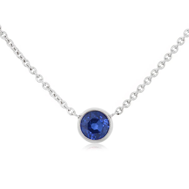 Sapphire Bezel Pendant Necklace