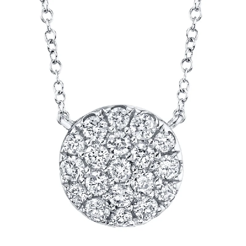 0.43CT 14K W/G DIAMOND PAVE CIRCLE NECKLACE