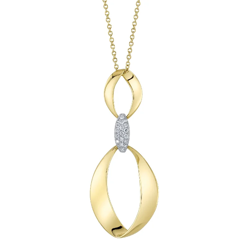 0.10CT 14K2T Y/W DIAMOND MOBIUS NECKLACE