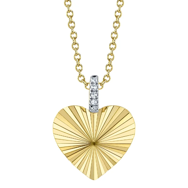 0.01CT 14K Y/G DIAMOND HEART NECKLACE