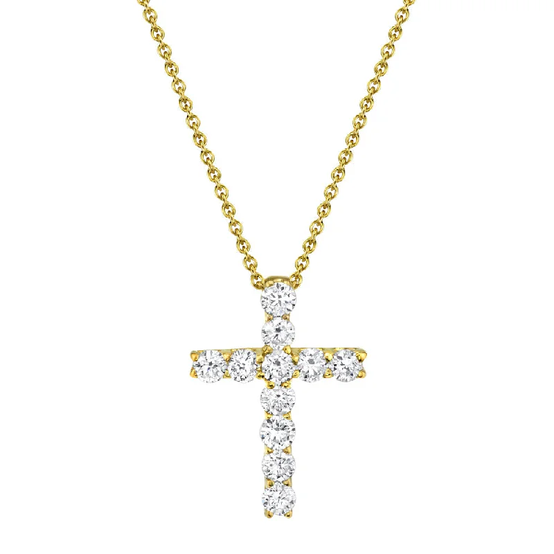 0.32CT 14K Y/G DIAMOND CROSS NECKLACE