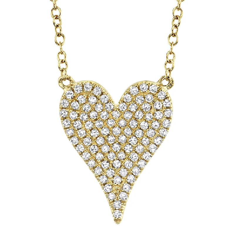 0.21CT 14K Y/G DIAMOND PAVE HEART NECKLACE