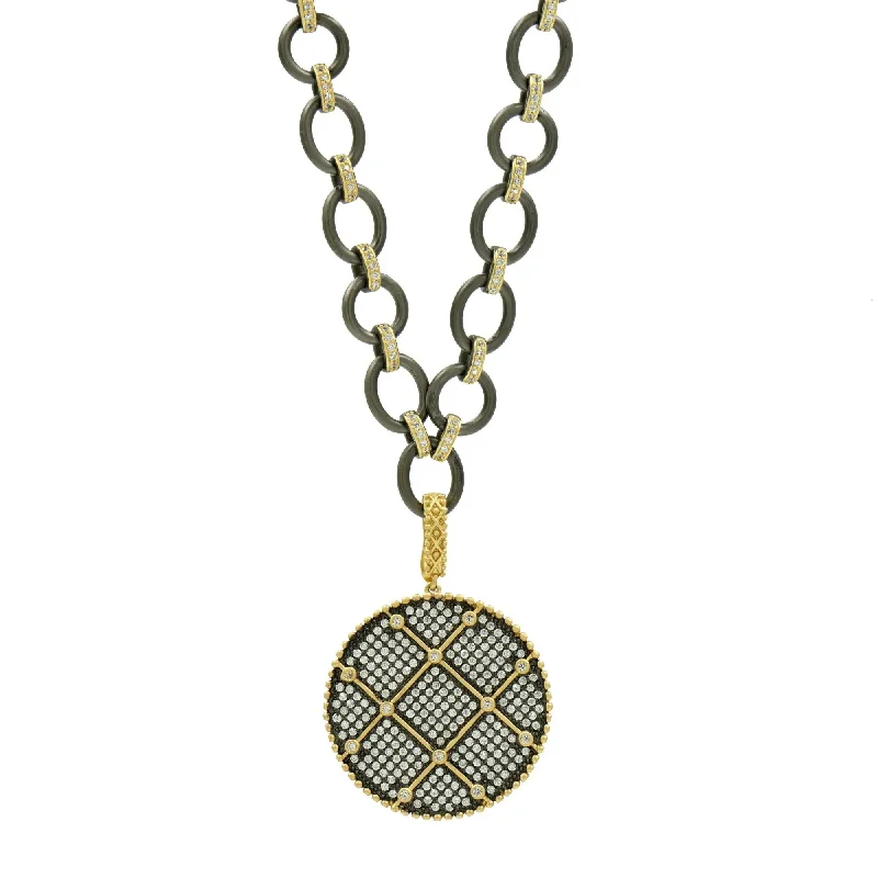 Signature Double Sided Pendant Chain Link Necklace