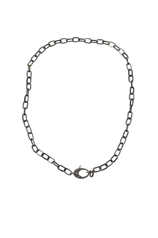 The Woods 24" Paperclip Chain with Pave Diamond Clasp