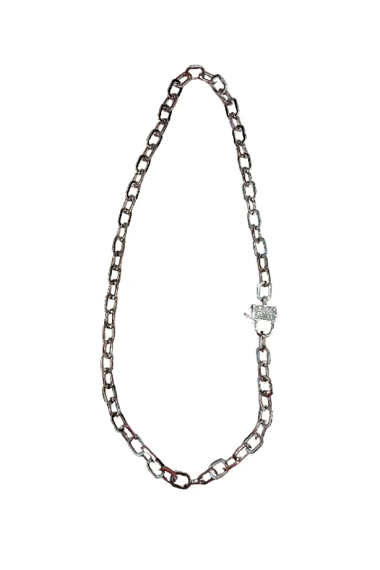 The Woods 17" Silver Link Chain with Lock Clasp