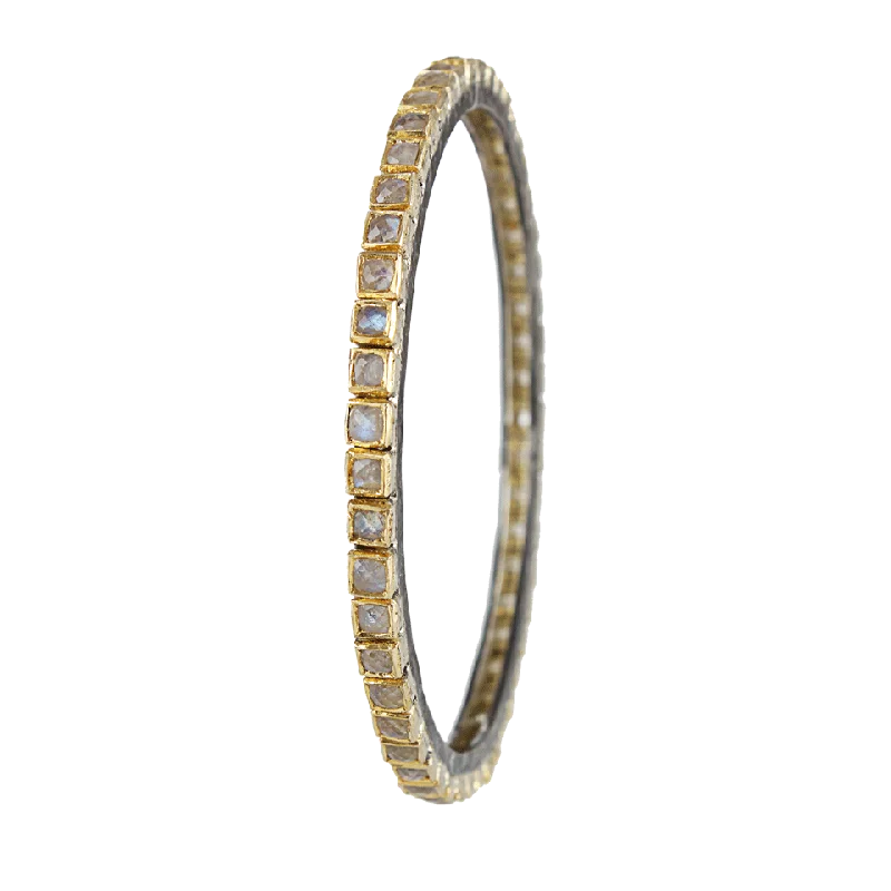 Thin Rainbow-Moonstone Bangle