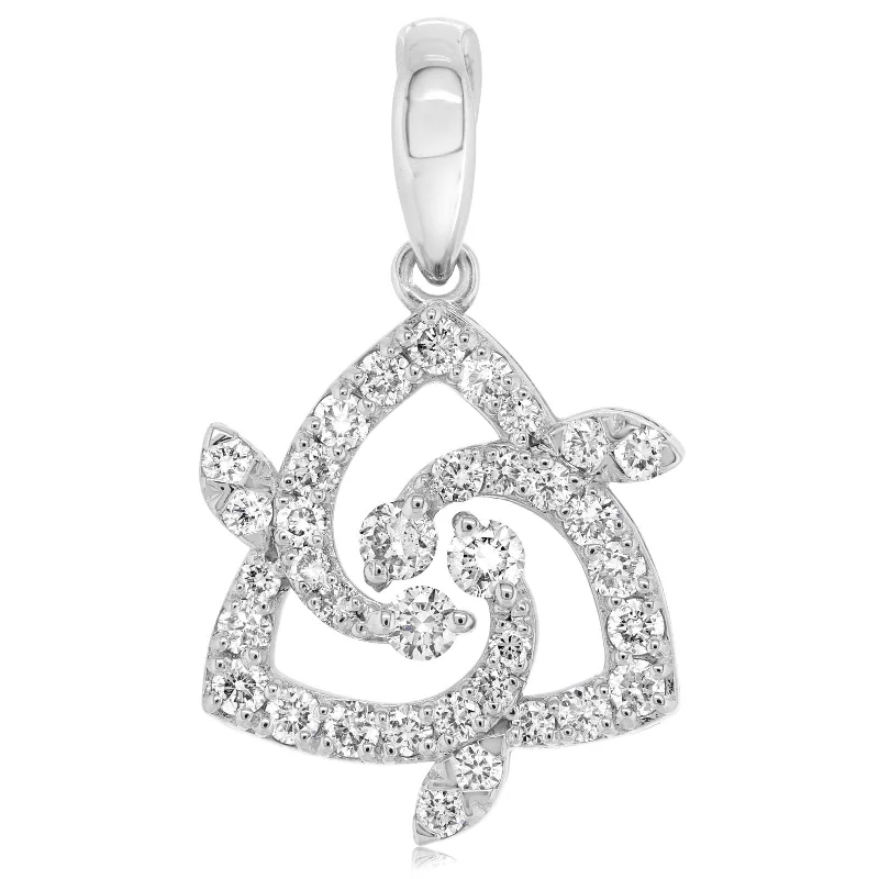 Triangular Swirl Diamond Fashion Pendant