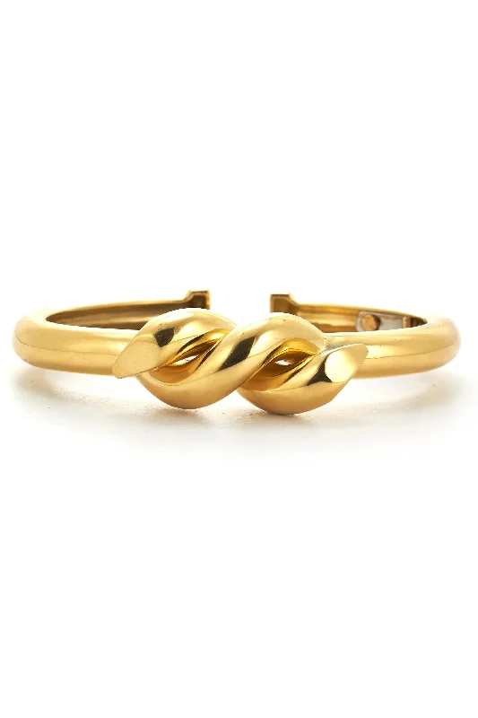 Twisted Nail Polished Gold Bangle