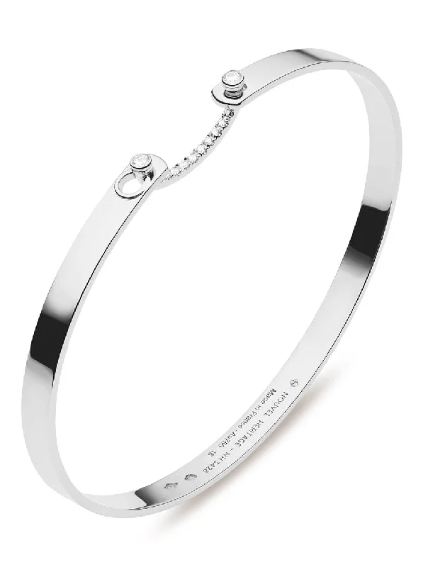 White Gold Diamond Business Meeting Mood Bangle