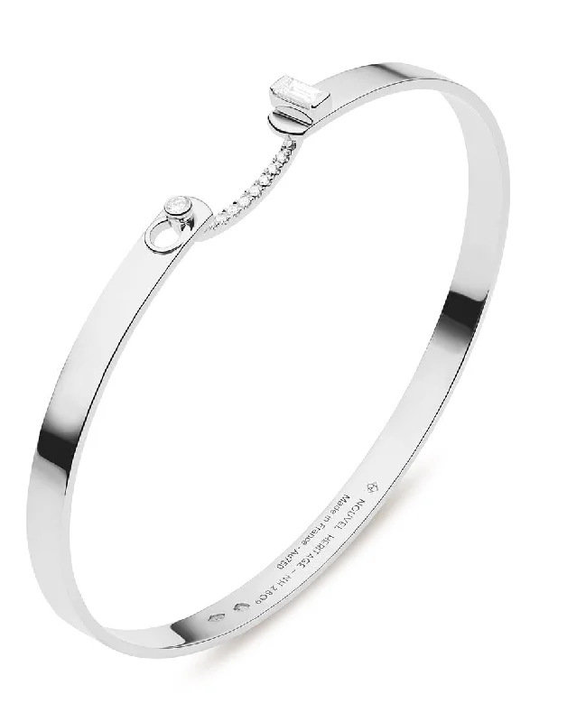 White Gold Diamond Dinner Date Mood Bangle